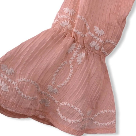 Foxiedox‎ Salmon Pink Embroidered Dress Small New